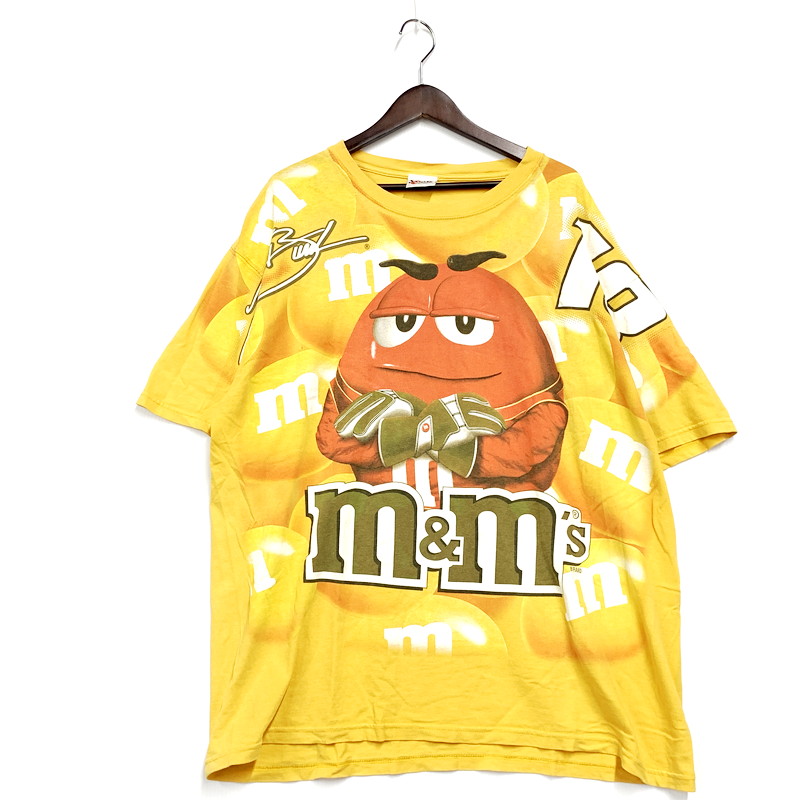 【中古品】【メンズ】 CHASER チェーサー M&M'S 90-00S フルグラフィック Tシャツ 半袖 トップス 146-240817-mm-07-izu サイズ：XL カラー：イエロー 黄 万代Net店