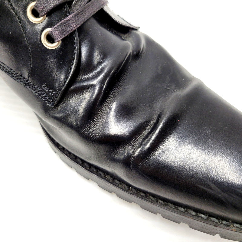 【中古品】【メンズ】 BURBERRY BLACK LABEL バーバリーブラックレーベル BKA41-700 シューティングブーツ ショートブーツ レースアップ シューズ 靴 183-240811-ay-05-izu サイズ：2 カラー：ブラック 万代Net店