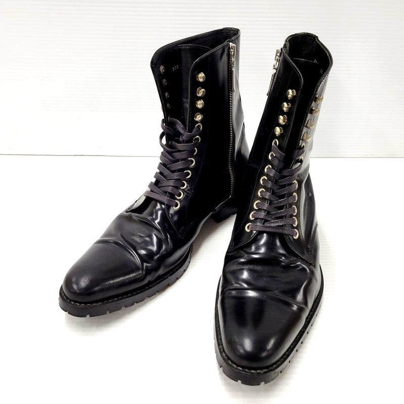 【中古品】【メンズ】 BURBERRY BLACK LABEL バーバリーブラックレーベル BKA41-700 シューティングブーツ ショートブーツ レースアップ シューズ 靴 183-240811-ay-05-izu サイズ：2 カラー：ブラック 万代Net店