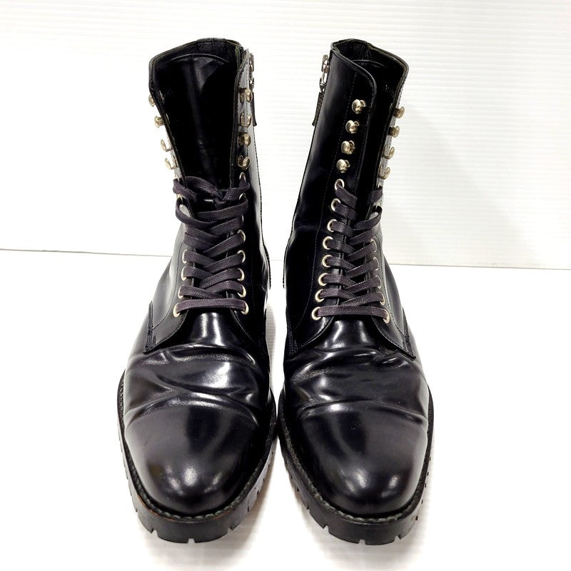 【中古品】【メンズ】 BURBERRY BLACK LABEL バーバリーブラックレーベル BKA41-700 シューティングブーツ ショートブーツ レースアップ シューズ 靴 183-240811-ay-05-izu サイズ：2 カラー：ブラック 万代Net店