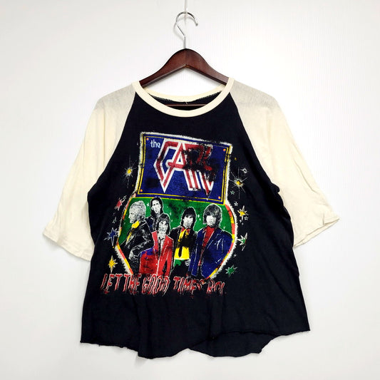 【中古品】【メンズ】  THE CARS カーズ 80S HARD DRIVING ROCK'N ROLL RAGLAN TEE ハードドライビングロックンロール ラグラン Tシャツ 半袖 5分丈袖 トップス 146-240816-mm-02-izu サイズ：サイズ不明 カラー：ブラック 万代Net店