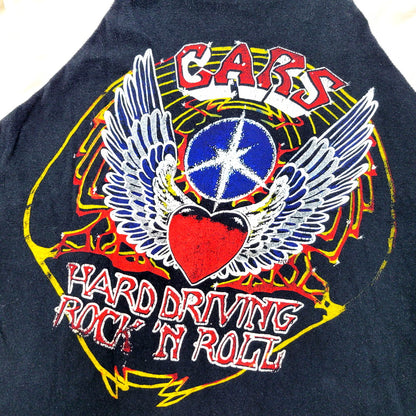 【中古品】【メンズ】  THE CARS カーズ 80S HARD DRIVING ROCK'N ROLL RAGLAN TEE ハードドライビングロックンロール ラグラン Tシャツ 半袖 5分丈袖 トップス 146-240816-mm-02-izu サイズ：サイズ不明 カラー：ブラック 万代Net店