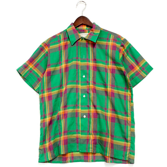 【中古品】【メンズ】  ARISTOCRAT 60S SS CHECK SHIRT 半袖 チェックシャツ トップス 146-240815-as-07-izu サイズ：M カラー：グリーン 万代Net店