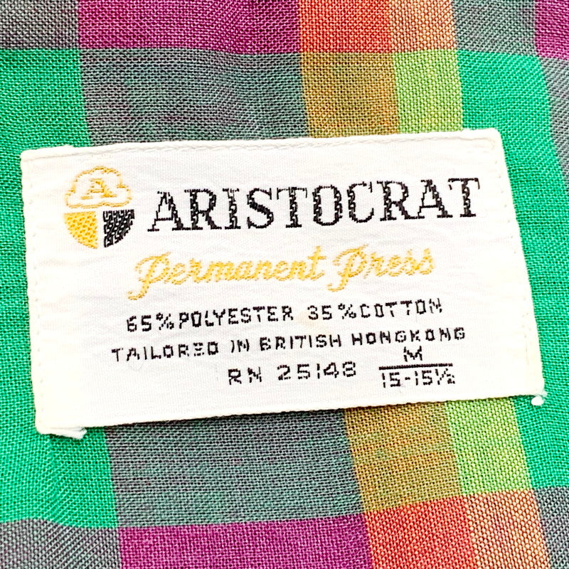 【中古品】【メンズ】  ARISTOCRAT 60S SS CHECK SHIRT 半袖 チェックシャツ トップス 146-240815-as-07-izu サイズ：M カラー：グリーン 万代Net店