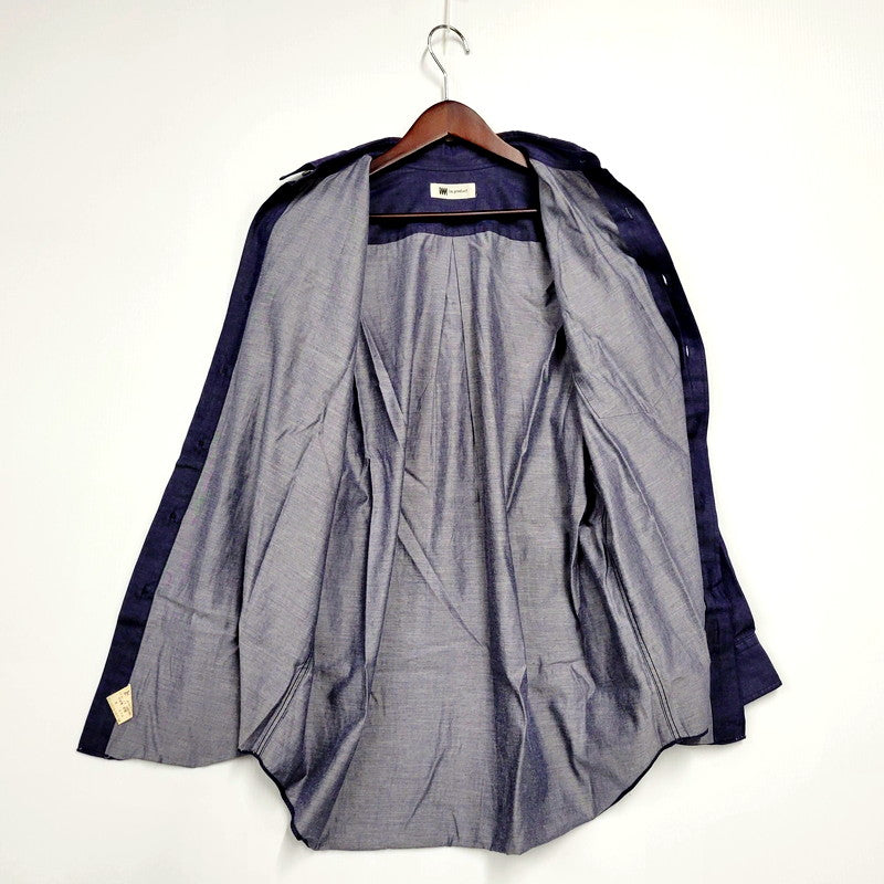 【中古品】【メンズ】 im product アイムプロダクト ISSEY MIYAKE LJ91-FJ161-13 ARCHIVE 00S LS REGULER COLLAR SHIRT アーカイブ 00年代 ロングスリーブ レギュラーカラーシャツ トップス 長袖 140-240815-ma-07-izu サイズ：M カラー：ネイビー 万代Net店