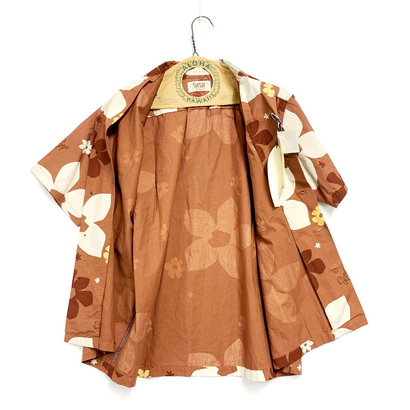 【中古美品】【メンズ】 SUN SURF サンサーフ ABSTRACT FLOWER SS OPEN SHIRT SS37922 アブストラクト フラワー 半袖 アロハシャツ トップス 145-240820-as-07-izu サイズ：S カラー：ブラウン系 万代Net店