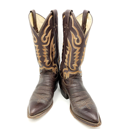 【中古品】【メンズ】  JUSTIN 80-90S WESTERN BOOTS 1448 ジャスティン USA製 ウエスタンブーツ 靴 164-240820-as-01-izu サイズ：7D カラー：ブラウン 万代Net店