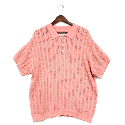 【中古品】【メンズ】  STUDENT APARTHY SS cable knit poio SA1060 スチューデントアパシー半袖 ケーブルニット ポロシャツ トップス 142-240821-as-05-izu サイズ：M カラー：ピンク 万代Net店