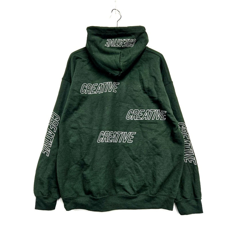 【中古品】【メンズ】  CREATIVE DRUG STORE HOODED SWEATSHIRT クリエイティブドラッグストア パーカー フーディ ロゴ プリント トップス 142-240825-ay-12-izu サイズ：L カラー：グリーン 万代Net店