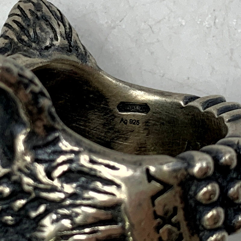 【中古品】【メンズ/レディース】 GUCCI グッチ SV925 ANGER FOREST WOLF HEAD RING アンガーフォレスト ウルフ ヘッド リング 指輪 アクセサリー 182-250425-as-16-izu サイズ：19 カラー：シルバー 万代Net店