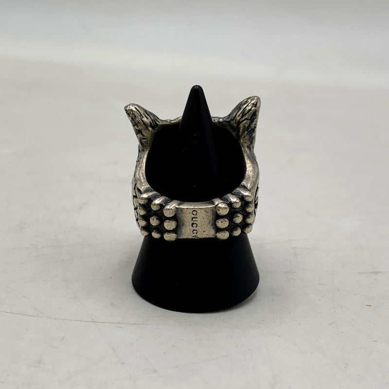 【中古品】【メンズ/レディース】 GUCCI グッチ SV925 ANGER FOREST WOLF HEAD RING アンガーフォレスト ウルフ ヘッド リング 指輪 アクセサリー 182-250425-as-16-izu サイズ：19 カラー：シルバー 万代Net店