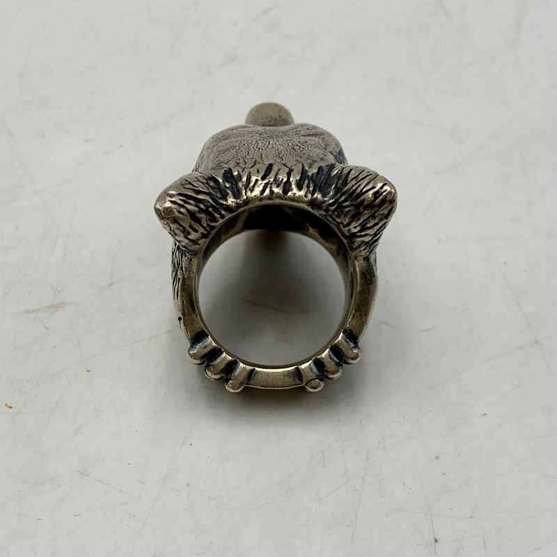 【中古品】【メンズ/レディース】 GUCCI グッチ SV925 ANGER FOREST WOLF HEAD RING アンガーフォレスト ウルフ ヘッド リング 指輪 アクセサリー 182-250425-as-16-izu サイズ：19 カラー：シルバー 万代Net店