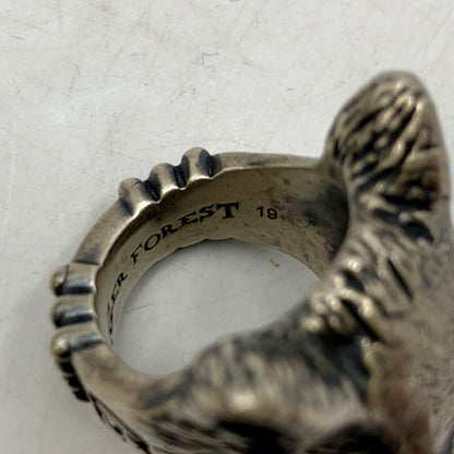 【中古品】【メンズ/レディース】 GUCCI グッチ SV925 ANGER FOREST WOLF HEAD RING アンガーフォレスト ウルフ ヘッド リング 指輪 アクセサリー 182-250425-as-16-izu サイズ：19 カラー：シルバー 万代Net店