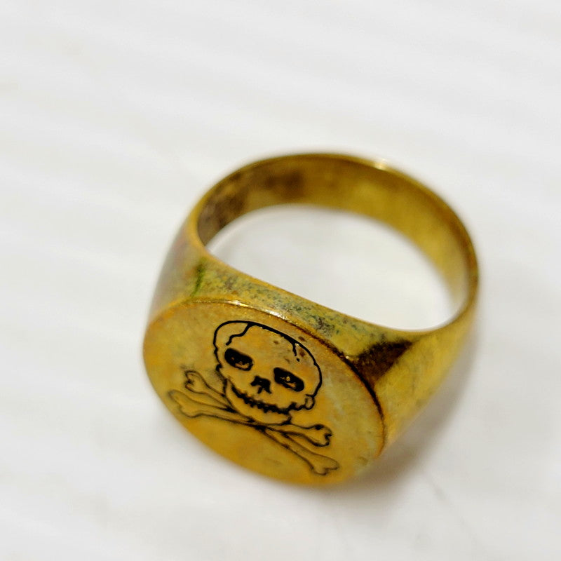 【中古品】【メンズ/レディース】  C×T×M MEETS BLACK BOOTS SKULL SEAL RING スカルリング 指輪 アクセサリー                     192-240826-ay-13-izu サイズ：約15号 カラー：ゴールド 万代Net店