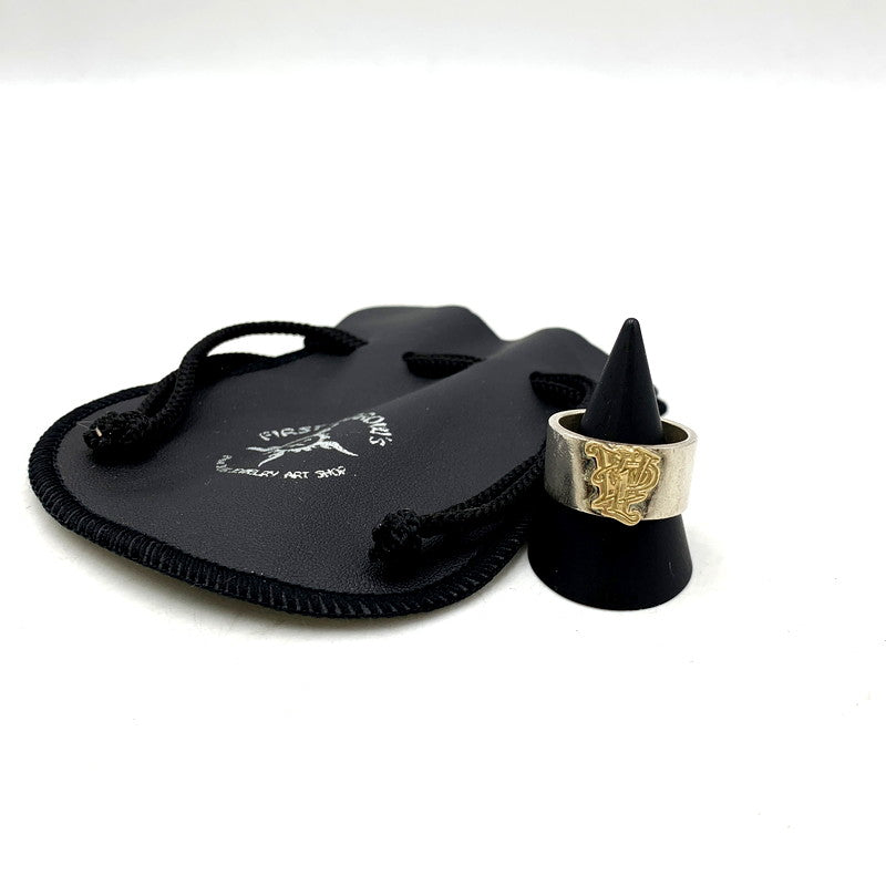 【中古品】【メンズ/レディース】 FIRST ARROW's ファーストアローズ × WOLF PACK ウルフパック FLAT HAMMERED 12mm PLANE RING WITH K18 プレーンリング 指輪 アクセサリー 191-250425-as-14-izu カラー：シルバー 万代Net店
