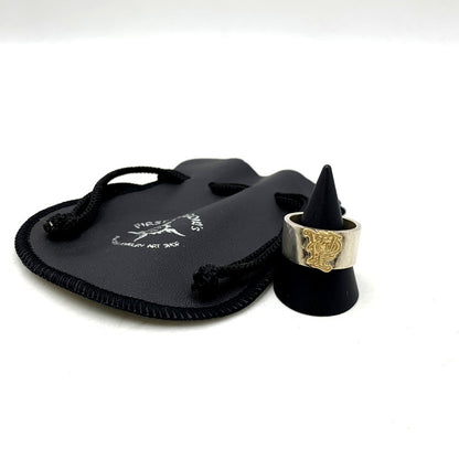 【中古品】【メンズ/レディース】 FIRST ARROW's ファーストアローズ × WOLF PACK ウルフパック FLAT HAMMERED 12mm PLANE RING WITH K18 プレーンリング 指輪 アクセサリー 191-250425-as-14-izu カラー：シルバー 万代Net店