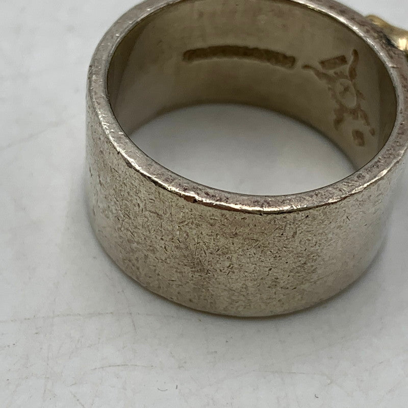【中古品】【メンズ/レディース】 FIRST ARROW's ファーストアローズ × WOLF PACK ウルフパック FLAT HAMMERED 12mm PLANE RING WITH K18 プレーンリング 指輪 アクセサリー 191-250425-as-14-izu カラー：シルバー 万代Net店