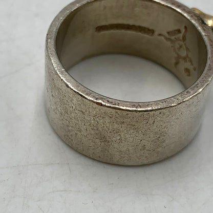 【中古品】【メンズ/レディース】 FIRST ARROW's ファーストアローズ × WOLF PACK ウルフパック FLAT HAMMERED 12mm PLANE RING WITH K18 プレーンリング 指輪 アクセサリー 191-250425-as-14-izu カラー：シルバー 万代Net店