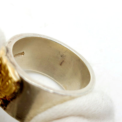 【中古品】【メンズ/レディース】 FIRST ARROW's ファーストアローズ × WOLF PACK ウルフパック FLAT HAMMERED 12mm PLANE RING WITH K18 プレーンリング 指輪 アクセサリー 191-250425-as-14-izu カラー：シルバー 万代Net店