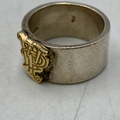 【中古品】【メンズ/レディース】 FIRST ARROW's ファーストアローズ × WOLF PACK ウルフパック FLAT HAMMERED 12mm PLANE RING WITH K18 プレーンリング 指輪 アクセサリー 191-250425-as-14-izu カラー：シルバー 万代Net店