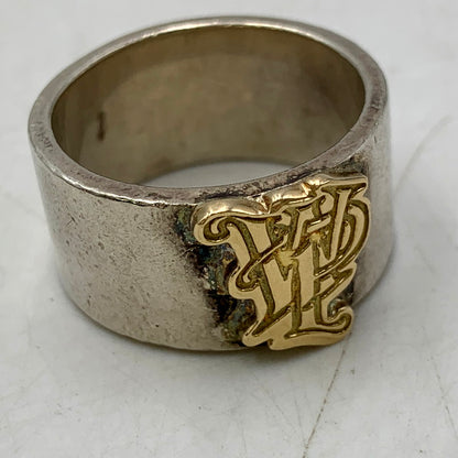 【中古品】【メンズ/レディース】 FIRST ARROW's ファーストアローズ × WOLF PACK ウルフパック FLAT HAMMERED 12mm PLANE RING WITH K18 プレーンリング 指輪 アクセサリー 191-250425-as-14-izu カラー：シルバー 万代Net店