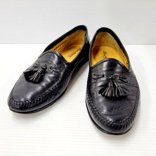 【中古品】【メンズ】 Santoni サントーニ 421098 ASPEN タッセル ローファー 靴 164-240827-mm-03-izu サイズ：10.5 カラー：ブラック 万代Net店