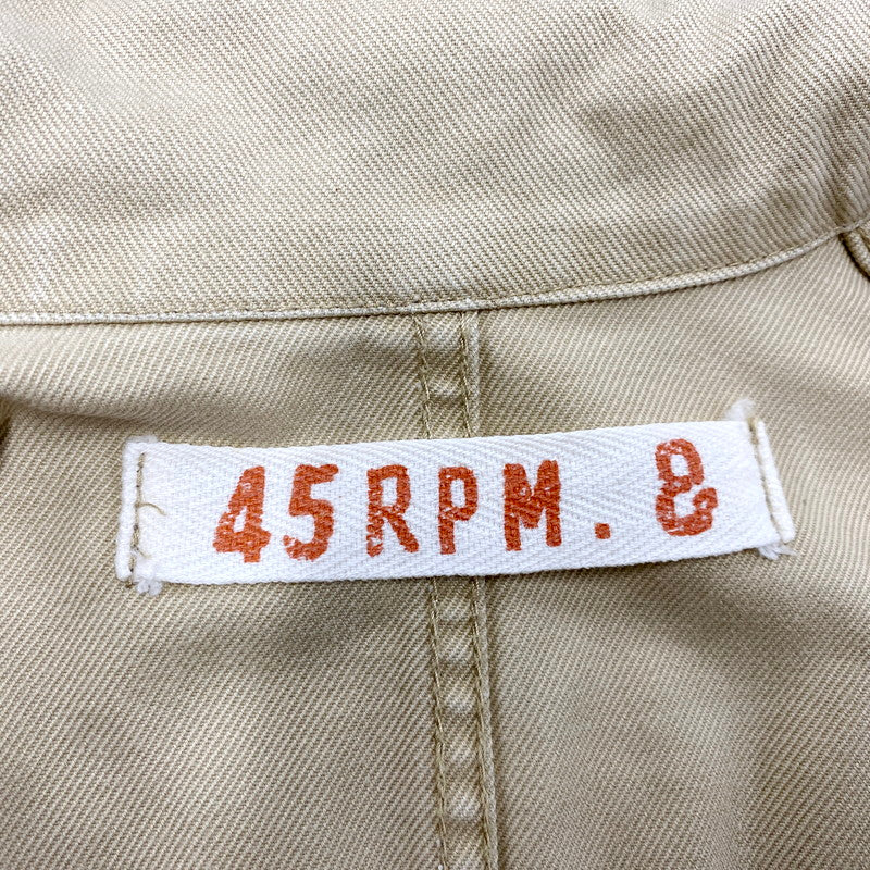 【中古品】【レディース】 45R DUCK COVERALL JACKET フォーティファイブ・アール ダックカバーオールジャケット アウター 168-240830-ay-18-izu サイズ：3 カラー：ベージュ 万代Net店