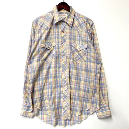 【中古品】【メンズ】 Wrangler ラングラー 70'S 白タグ ウエスタンチェックシャツ 長袖 トップス 146-240831-as-11-izu カラー：マルチカラー 万代Net店