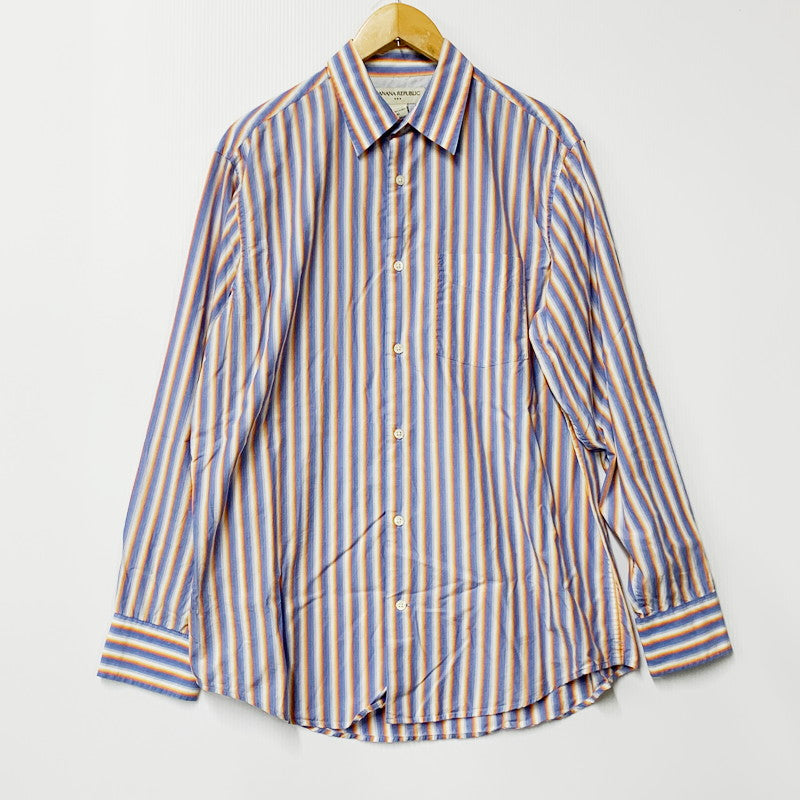 【中古品】【メンズ】 Banana Republic バナナリパブリック LS STRIPE POCKET SHIRT ロングスリーブ ストライプ ポケットシャツ トップス 長袖 146-240901-ma-02-izu サイズ：M カラー：マルチ 万代Net店