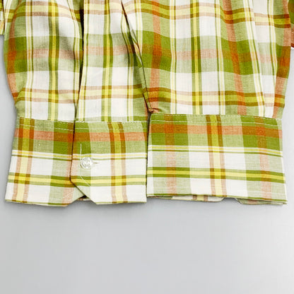 【中古品】【メンズ】  J.C.PENNEY ジェイシーペニー 70S LS DOUBLE POCKET CHECK SHIRT 70年代 ダブルポケット チェックシャツ トップス 長袖 146-240901-ma-01-izu サイズ：M カラー：緑系マルチ 万代Net店