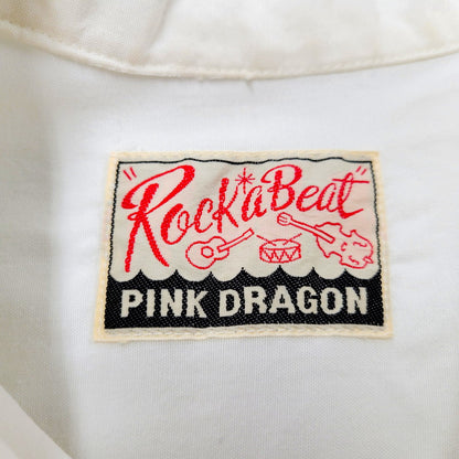 【中古品】【メンズ】  PINK DRAGON ROCK A BEAT 80S LS RAYON SHIRT ピンクドラゴン ロックアビート 長袖 レーヨン シャツ トップス 146-240904-as-18-izu カラー：ホワイト 万代Net店