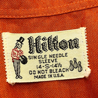 【中古品】【メンズ】  HILTON 60S SS BOWLING SHIRT JERRY'S ヒルトン 半袖 ボーリング シャツ 黒タグ USA製 トップス 146-240902-as-27-izu サイズ：S カラー：オレンジ 万代Net店