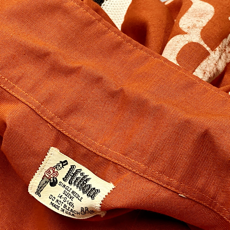 【中古品】【メンズ】  HILTON 60S SS BOWLING SHIRT JERRY'S ヒルトン 半袖 ボーリング シャツ 黒タグ USA製 トップス 146-240902-as-27-izu サイズ：S カラー：オレンジ 万代Net店