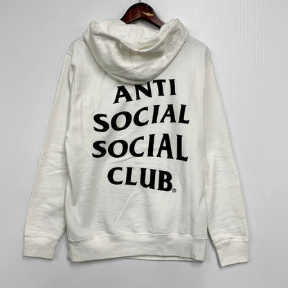 【中古品】【メンズ】  ANTI SOCIAL SOCIAL CLUB 21SS HELLO GOODBYE WHITE HOODIE アンチソーシャルソーシャルクラブ パーカー ロゴ 花柄 プリント 長袖 トップス 142-240906-ay-12-izu サイズ：S カラー：ホワイト 万代Net店