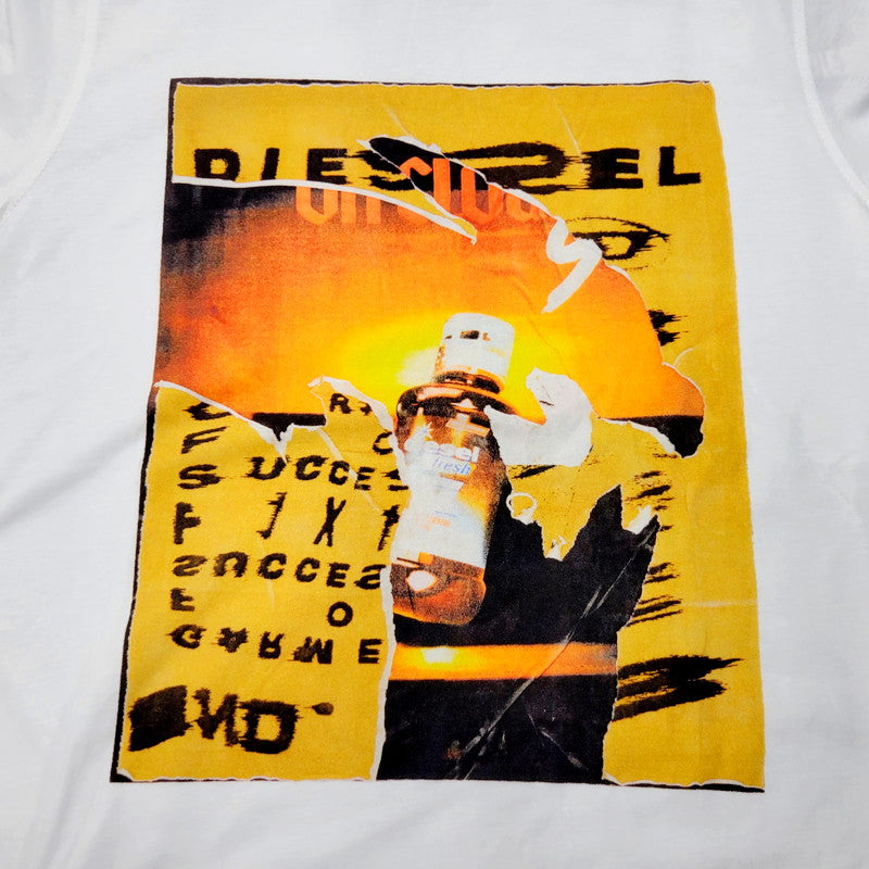 【中古美品】【メンズ】 DIESEL ディーゼル 24SS T-SHIRT T-JUST POFF Tシャツ 半袖 トップス 141-240904-as-20-izu サイズ：S カラー：ホワイト 万代Net店