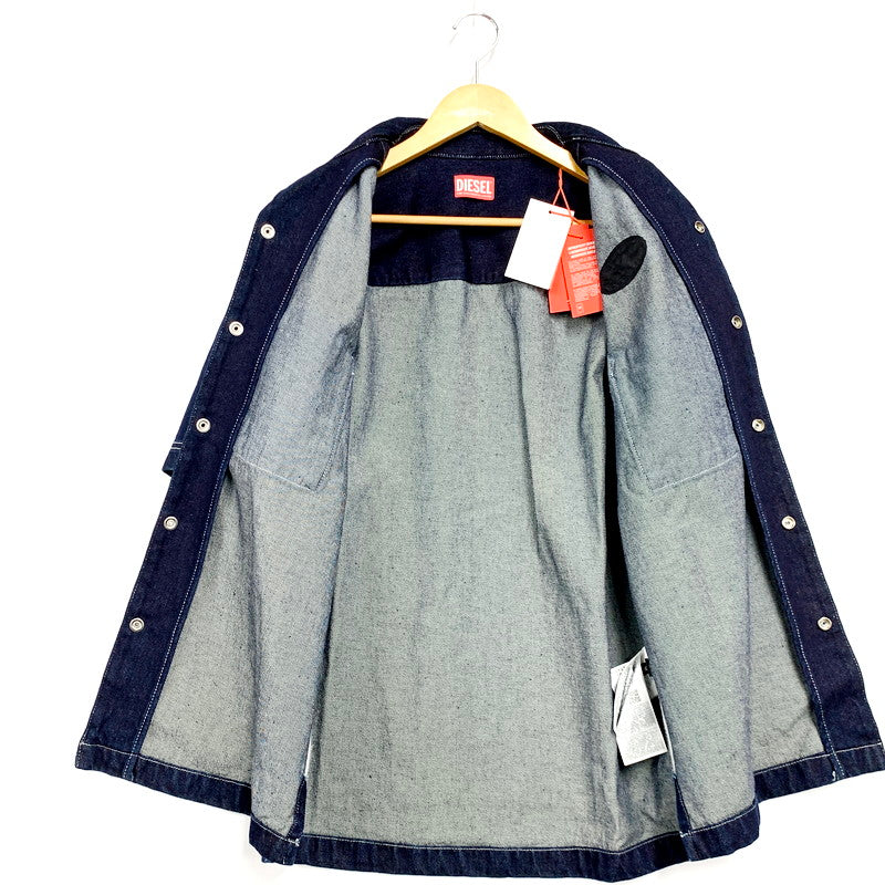 【中古美品】【メンズ】 DIESEL ディーゼル 22SS DENIM BOWLING SHIRT デニムボウリングシャツ トップス 半袖 シャツ 141-240905-ma-03-izu サイズ：M カラー：ネイビー 万代Net店