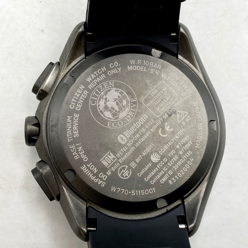 【中古品】【メンズ/レディース】 CITIZEN シチズン ECO DRIVE W770-S115001 エコドライブ ソーラー 腕時計 197-240906-ay-01-izu カラー：ブラック 万代Net店