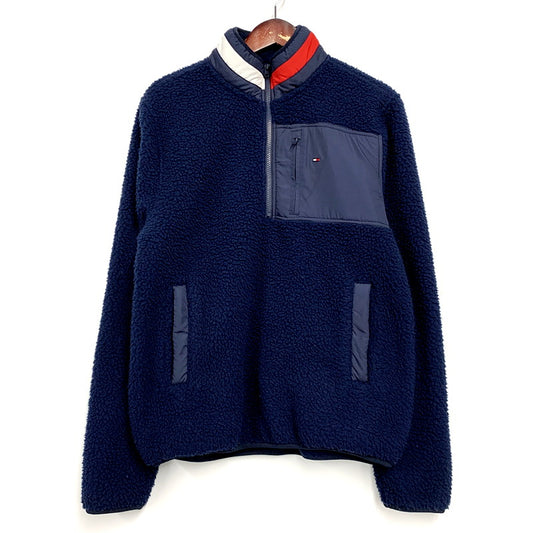 【中古品】【メンズ】 TOMMY HILFIGER トミーヒルフィガー FLEECE JACKET C8878C1892 フリースジャケット ロゴ 刺繍 長袖 アウター 147-240906-ay-19-izu サイズ：M カラー：ネイビー 万代Net店