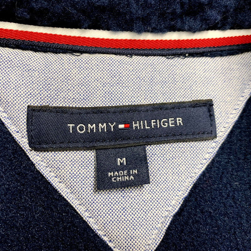 【中古品】【メンズ】 TOMMY HILFIGER トミーヒルフィガー FLEECE JACKET C8878C1892 フリースジャケット ロゴ 刺繍 長袖 アウター 147-240906-ay-19-izu サイズ：M カラー：ネイビー 万代Net店