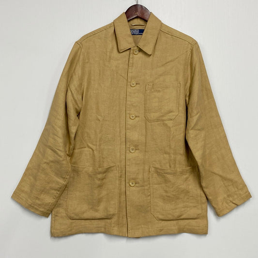 【中古品】【メンズ】 POLO RALPH LAUREN ポロ・ラルフローレン JR-RL-IM3826 LINEN JACKET リネンジャケット アウター 長袖 147-240908-ma-08-izu サイズ：M カラー：ベージュ系 万代Net店