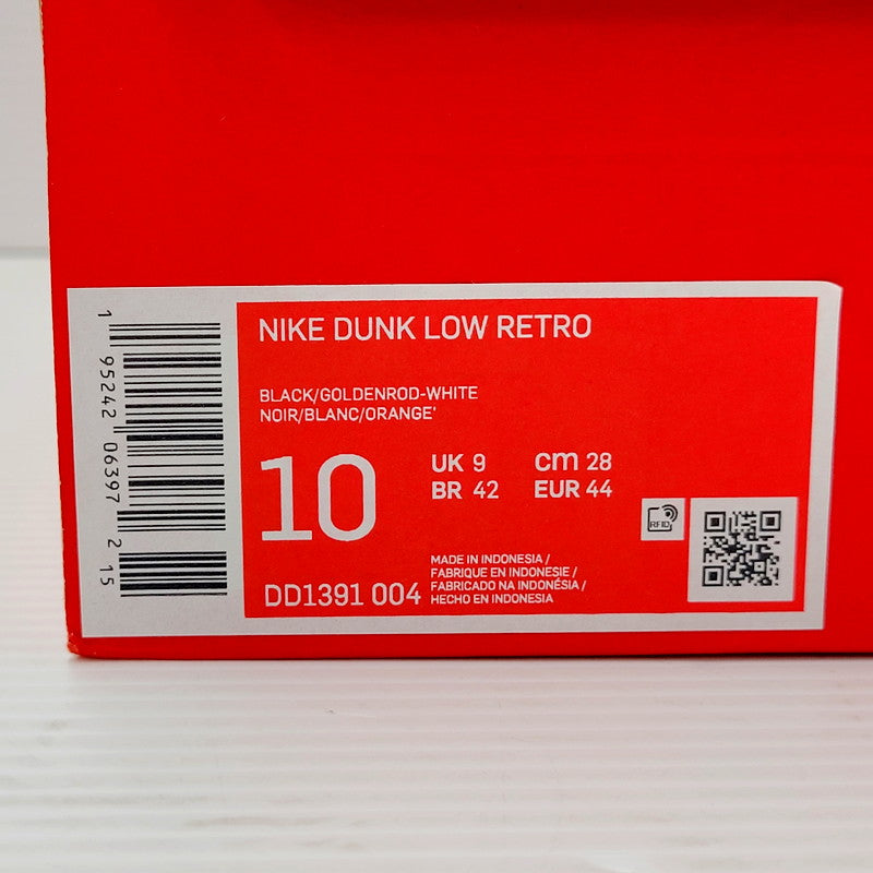 【中古品】【メンズ】 NIKE ナイキ DUNK LOW RETRO DD1391-004 ダンク ロー レトロ スニーカー シューズ 靴 160-240908-as-10-izu サイズ：28cm カラー：BLACK/GOLDENROD-WHITE 万代Net店