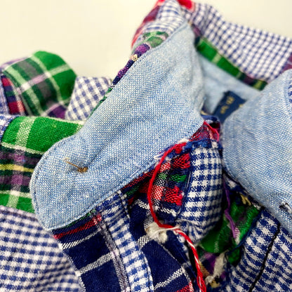 【中古品】【メンズ】  CHAPS RALPH LAUREN チャップス ラルフローレン 80-90S SS BD PATCHWORK SHIRT ショートスリーブ パッチワーク シャツ 半袖 トップス 146-240910-mm-21-izu サイズ：M カラー：マルチ 万代Net店