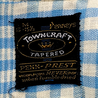 【中古品】【メンズ】 TOWNCRAFT タウンクラフト TAPEREDタグ 60S SS BD CHECK SHIRT ショートスリーブ チェック シャツ 半袖 トップス 146-240909-mm-01-izu サイズ：M カラー：ブルー 万代Net店