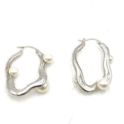 【中古品】【レディース】 ete エテ 925 K18 パールピアス アクセサリー 192-240911-as-15-izu カラー：シルバー 万代Net店