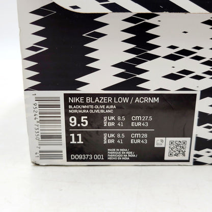 【中古品】【メンズ】 NIKE ナイキ × ACRONYM アクロニウム BLAZER LOW DO9373-001 ブレーザー ロー スニーカー シューズ 靴 160-240911-as-25-izu サイズ：27.5cm カラー：BLACK/WHITE-OLIVE AURA 万代Net店