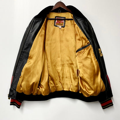 【中古品】【メンズ】  VINTAGE ヴィンテージ 90S ”SAN FRANCISCO 49ERS” LEATHER JACKET 90年代 サンフランシスコ・フォーティーナイナーズ レザージャケット アウター 長袖 146-240912-ma-06-izu サイズ：L カラー：ブラック 万代Net店