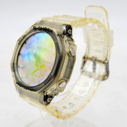 【中古品】【メンズ/レディース】 G-SHOCK ジーショック 2100 Series GA-2100SRS ANALOG DIGITAL 2100シリーズ アナログ デジタル アナデジ時計 スケルトン 腕時計 196-240913-ay-04-izu カラー：クリア 万代Net店