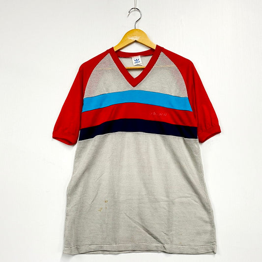 【中古品】【メンズ】 adidas アディダス 80S SS MESH TEE メッシュ Tシャツ 半袖 ロゴ プリント トップス 146-240913-ay-24-izu サイズ：L カラー：マルチ 万代Net店