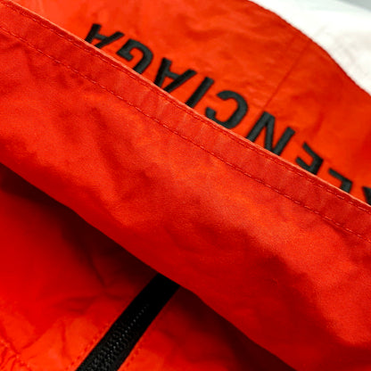 【中古品】【メンズ】 BALENCIAGA バレンシアガ 19AW COLOUR BLOCK LOGO PRINT COTTON POPLIN TRACK JACKET 571434 トラックジャケット ロゴ プリント 刺繍 アウター 141-240913-ay-12-izu サイズ：44 カラー：レッド×ホワイト 万代Net店