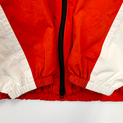 【中古品】【メンズ】 BALENCIAGA バレンシアガ 19AW COLOUR BLOCK LOGO PRINT COTTON POPLIN TRACK JACKET 571434 トラックジャケット ロゴ プリント 刺繍 アウター 141-240913-ay-12-izu サイズ：44 カラー：レッド×ホワイト 万代Net店